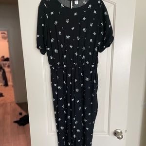 Black floral jumpsuit